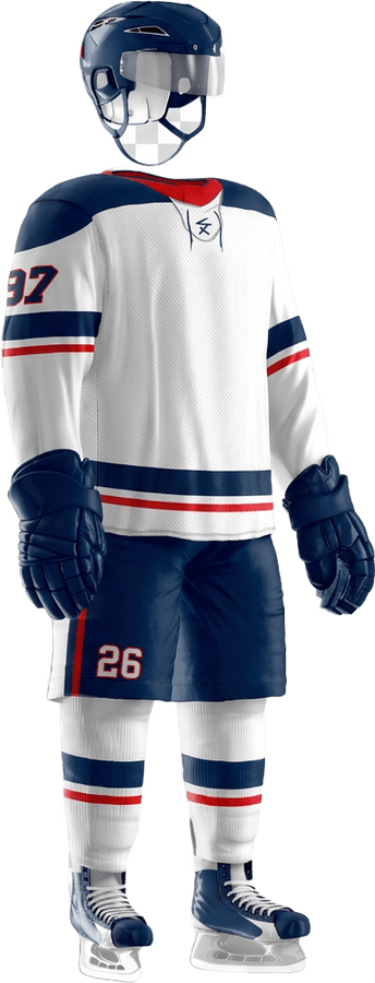 Next One white hockey kit, side view