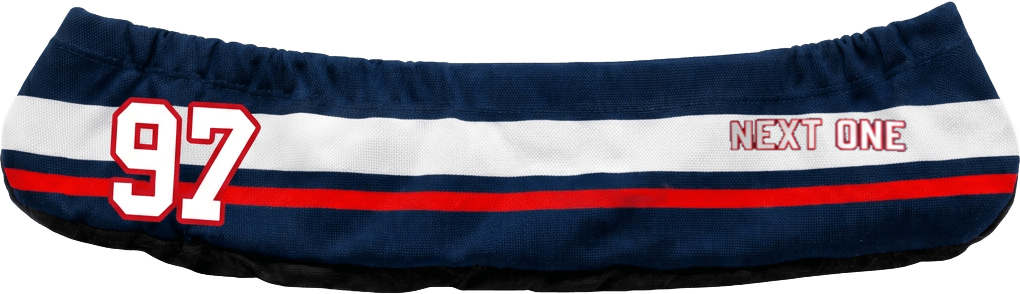 Navy, white and red Next One skate guard with number 97