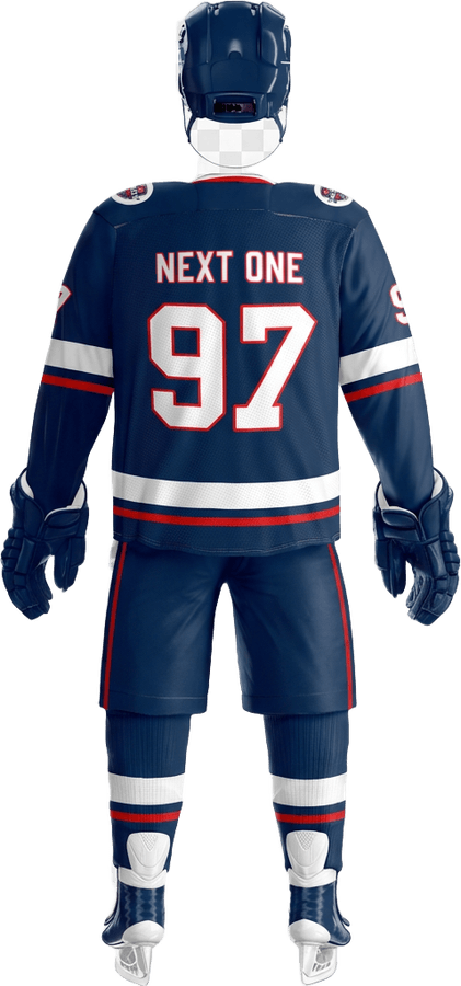 Navy jersey back with NEXT ONE lettering